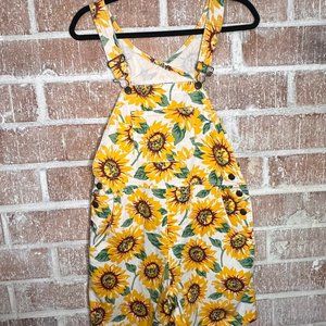 american apparel | sunflower overall shorts | size S